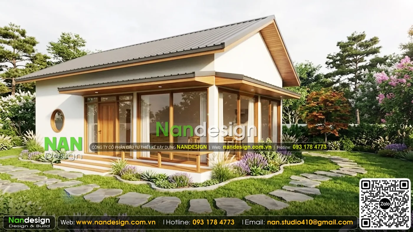 Mẫu nhà 5x10m 1 tầng sở hữu sân vườn xanh mát