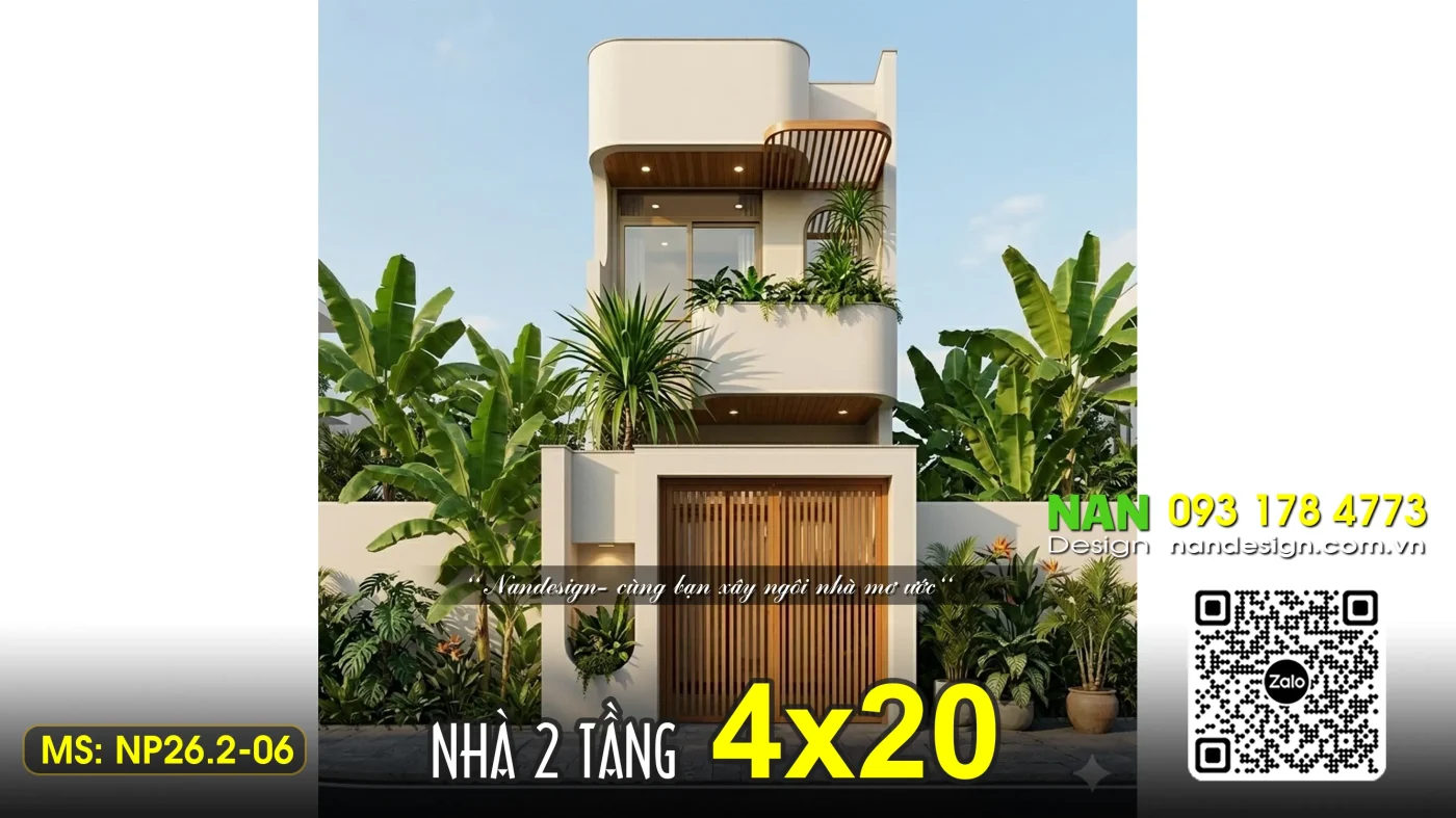 Thiết Kế Nhà 2 Tầng 4x20m Đẹp Không Thể Rời Mắt
