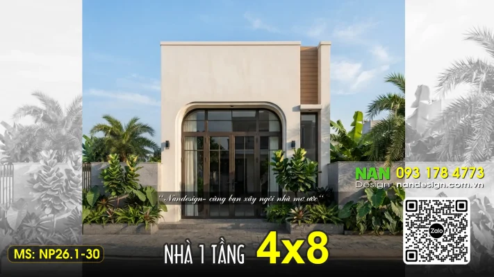 Nhà Cấp 4 4x8m Đẹp Hiện Đại Tối Ưu Từng Mét Vuông NP26.1-30